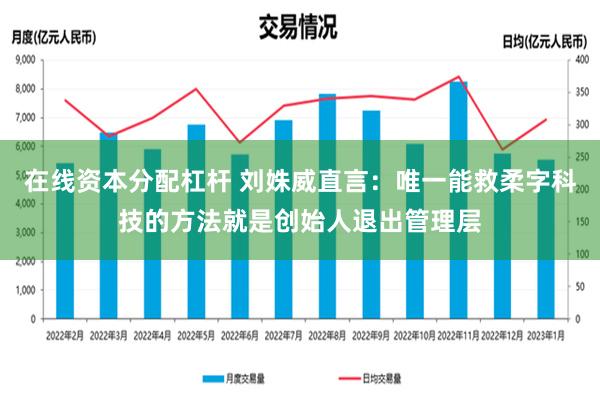 在线资本分配杠杆 刘姝威直言：唯一能救柔字科技的方法就是创始人退出管理层