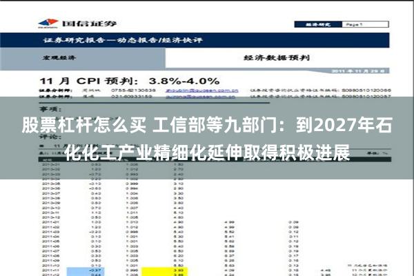 股票杠杆怎么买 工信部等九部门：到2027年石化化工产业精细化延伸取得积极进展