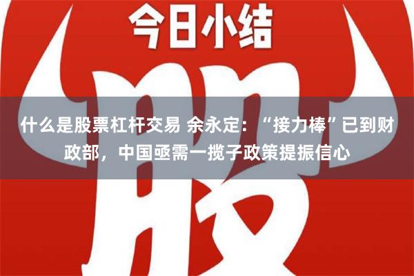 什么是股票杠杆交易 余永定：“接力棒”已到财政部，中国亟需一揽子政策提振信心