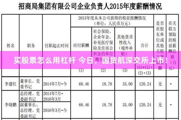 买股票怎么用杠杆 今日，国货航深交所上市！