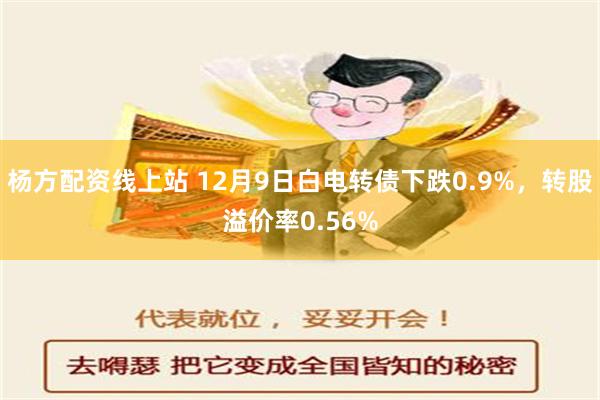 杨方配资线上站 12月9日白电转债下跌0.9%，转股溢价率0.56%