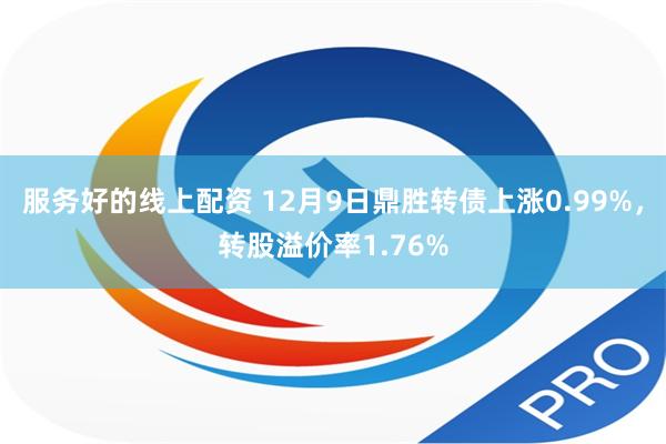 服务好的线上配资 12月9日鼎胜转债上涨0.99%，转股溢价率1.76%